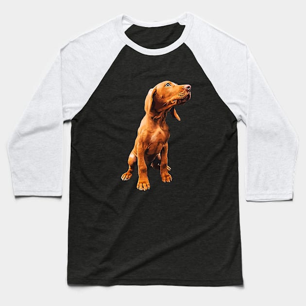 Vizsla Puppy - The Hungarian Vizsla Baseball T-Shirt by ElegantCat